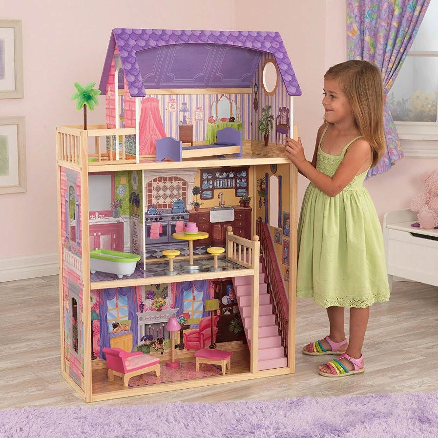 Kidkraft кукольный домик "Кайла" 65092. Домик для Барби Кидкрафт. Wooden Dollhouse кукольный домик. Кукольный дом американский